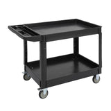 Garvee Standing Stable Original Extra Large Utility Cart, Heavy Duty Tub Cart Holds 500 lbs, 2-Shelf Large Rolling Cart, Service Cart for Warehouses, Garages, Schools and Offices - 