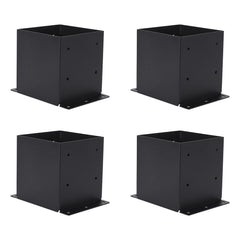 Garvee 6x6 Post Base Wood Post Brackets Heavy Duty Powder-Coated Black for Decks Pergolas Fences Mailbox Mount - Black
