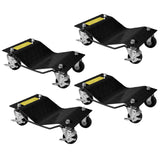 Garvee Black Car Dollies Set of 4, Heavy Duty Vehicle Wheel Dolly for Garage, 6000 LB Capacity, Steel, Black - Black
