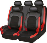 Garvee Universal 9 Pcs Car Seat Covers Full Set, Leather Protectors for 5-Seat Cars, SUVs, Vans, Waterproof Red - Red
