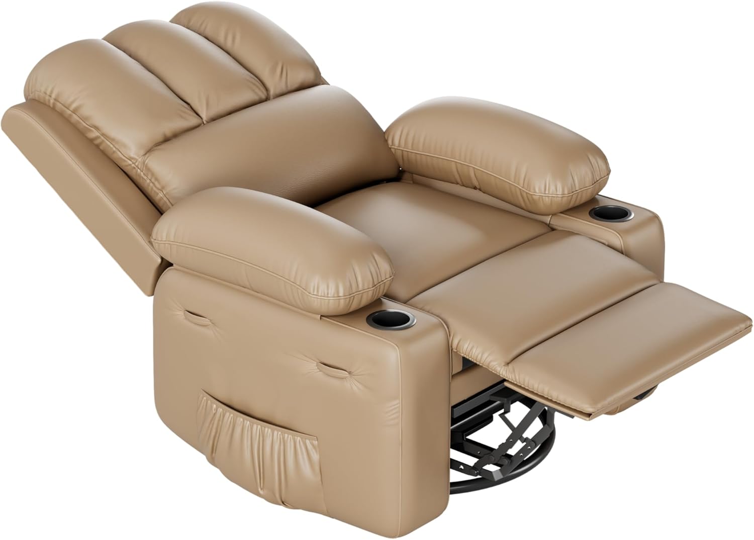 Garvee 27'' Recliner Chair Oversized, Manual Recliner for Adults, Lazy Boy with 1.5x Sponge Filling, Cup Holder, and Retractable Armrests, for Living Rooms, Bedrooms, and Nurseries