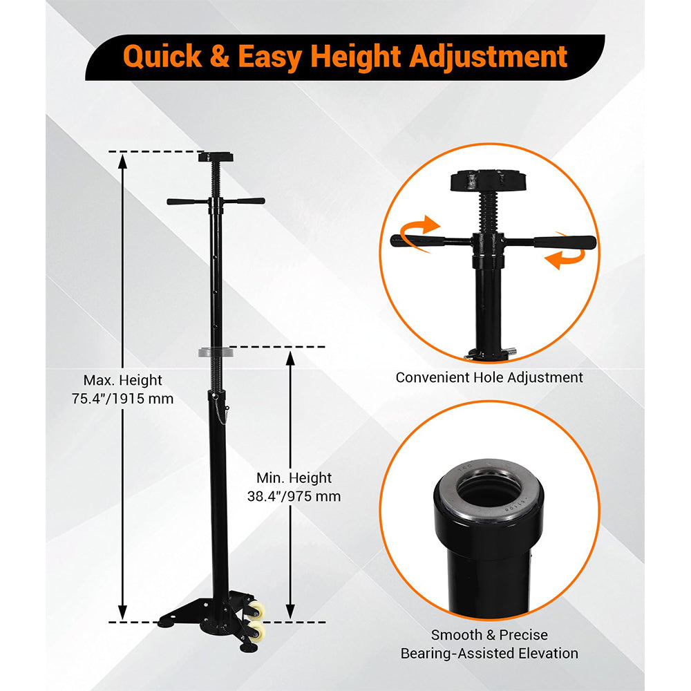 Garvee 3/4 Ton Underhoist Support Stand - 1655 lbs Capacity Jack Stand with 38.4" to 75.4" Lifting Range for Vehicle Lifting and Support, Black