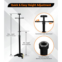 Garvee 3/4 Ton Underhoist Support Stand - 1655 lbs Capacity Jack Stand with 38.4" to 75.4" Lifting Range for Vehicle Lifting and Support, Black