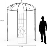 Garvee 8.8 FT Birdcage Garden Arch Metal Arbor Rust-Resistant Reinforced Steel Elegant Climbing Flower Support Patio Backyard Wedding