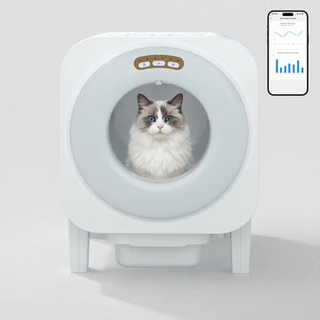 Garvee Automatic Cat Litter Box, 68L Self Cleaning Litter Box with APP Control, Dual Safety Protection and Odor Removal for Multiple Cats, White