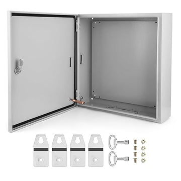 Garvee Junction Box, Steel Electrical Box 20x20x6", NEMA 4X Electrical Enclosure Box IP66 Waterproof & Dustproof, Universal Electrical Project Box with Lock & Mounting Plate
