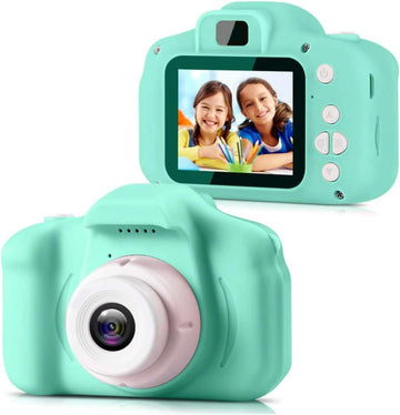Garvee Kids Digital Video Camera 8MP HD Rechargeable Shockproof Soft Silicon Cover Green Toddler Camcorder for Creative Play