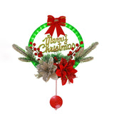 Garvee 11.8in Pre-Lit Battery Powered Christmas Wreath Artificial Pre-Decorated Reusable Holiday Accent for Front Door Wall Window Farmhouse Decoration B One Size