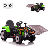 Garvee 12V Kids Ride on Car,Excavator with Bucket & Remote Control,Toddler Battery Powered Electric Vehicle,2+1 Gear Shift,3 Speeds,Bluetooth,7-LED Headlights,Music,Thread Tire,green - Green