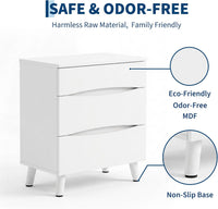 Garvee Compact 3-Drawer Bedside Cabinet Bedside Table - Space-Saving Storage End Table Cabinet, Sturdy Frame, Easy Assembly - White