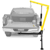 Garvee Hydraulic Hitch-Mount Truck Crane - 1000lb Capacity with Adjustable Arm Length and Boom Height, Heavy-Duty Steel Construction, Yellow - Yellow