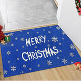 Garvee Door Mat Christmas Decorative Front Door Mat Non-Skid Welcome Doormat Washable Outdoor Indoor Xmas Doormat Floor Mats for Bedroom Living Room Kitchen Nursery, 17" x 29" Blue - Merry Christmas Blue