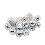 Garvee Led Mirror Ball String Lights Stage Reflection Lamp for Bar Wedding Party New Year Christmas Decoration Warm White 3 Meters 20 Light
