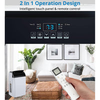 Garvee 12000 BTU 3-in-1 Portable AC Unit | Cools 550 sq.ft with Fast Auto Cooling | Quiet Air Conditioner with Dehumidifier for Bedroom & Living Room - Black