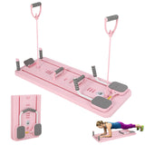 Garvee Pink Folding Pilates Reformer Lightweight Foldable Home Workout Board Small Size - Pink