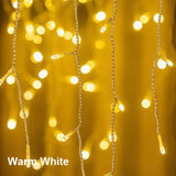 Garvee 5m 96 LEDs Curtain Icicle String Light IP44 Waterproof Energy Saving 8 Lighting Modes Outdoor Decor Lights for Home Decor Warm White 220V EU Plug - Warm white 220V EU plug