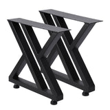 Garvee Metal Table Legs 15.7"x17.7" - Heavy Duty, Black Industrial Rustic Design, for Dining, Coffee, Writing, and Garden Tables (2PCS) - black - X