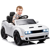 Garvee Ride - P Series: 12V Electric Vehicles Battery Powered with Remote Control, LED Lights, Bluetooth, MP3 for Boys Girls - White - White