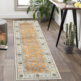 Garvee 2x6 Kitchen Rug Runner Vintage Hallway Runner Rug Long Machine Washable Runner Rug Low Pile Stain Resistant Runenr Rug for Hallway Laundry Entryway, 2' x 6' Orange - Orange
