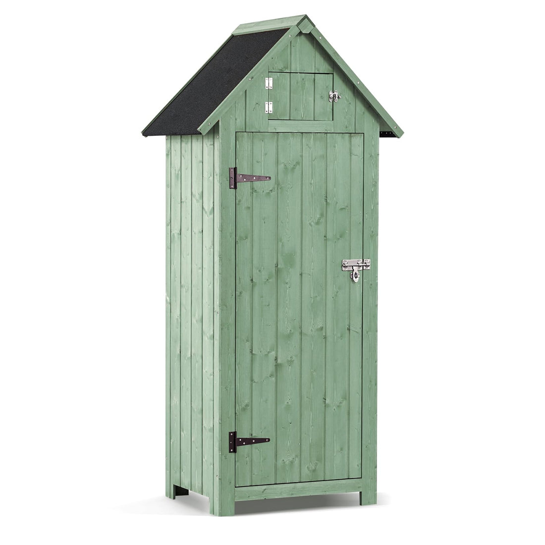 Outdoor Wooden Storage Shed, Garden Wood Tool Cabinet, Solid Sheds & Outdoor Storage Clearance, Waterproof Sheds with Shelf and Locking Latch for Backyard, Hallway, Patio