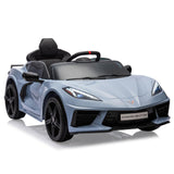 Garvee Ride - P Series: 12V Kids Ride on Car Licensed Corvette Battery Powered Car Toddles Electric Sports Car Toy with Remote Control, Visual Dashboard, LED Lights, Music, Gifts for Boys Girls, Light Blue - LightBlue