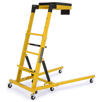 Garvee Topside Automotive Engine Creeper - Adjustable Height (48"-66"), 400 lbs Capacity, Foldable Design with 6 Swivel Caster Wheels, Thicker Cushion, and Tool Pouch, Yellow
