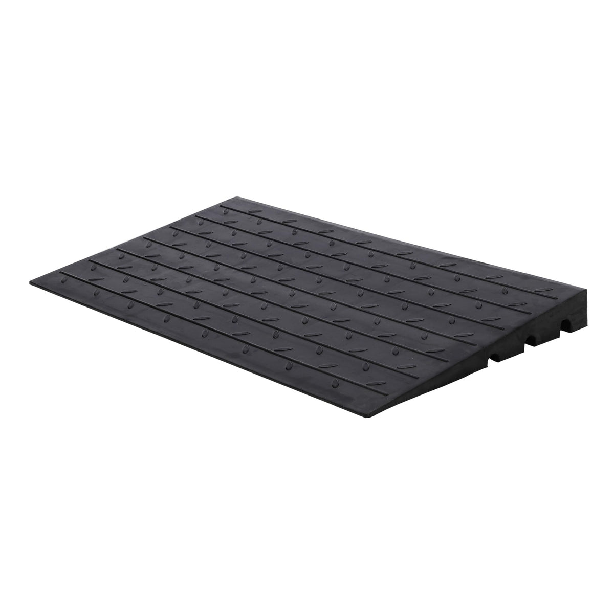 GARVEE 24 inch by 42 inch by 4 inch black rubber curb ramp with textured surface for driveways and entryways