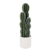 Garvee Tall Faux Cactus Plant with White Planter for Indoor Outdoor Home Office Decor, Large Size, Realistic Green Texture