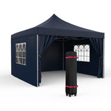 Garvee GraveeLife 10x10FT Pop Up Canopy Tent with 4 Sidewalls, Portable Outdoor Canopy with Wheeled Bag, Easy Set-Up Waterproof Outdoor Party Gazebo, Instant Tent for Wedding Backyard Garden Event - Blue