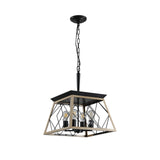 Garvee 4-Light Kitchen Island Light Adjustable Height Retro Farmhouse Chandelier 15.7'' L X 15.7'' W X 20.3'' H Oak Color - Oak Color