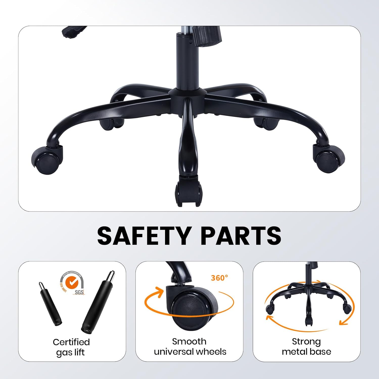 Garvee PU Leather Executive Office Desk Chair, 350lbs Capacity Computer Desk Chair with Padded Flip-Up Arms, Tilt Lock & 360° Swivel Free Wheels, Ergonomic Office Chair for Heavy People, Brown