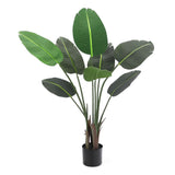 Garvee 4 Feet Artificial Bird of Paradise Plant, Indoor Outdoor Faux Tree with 8 Trunks, Tropical Palm Trees Room Decor, Natural Floor Plant for Home Garden Living Room (2pcs) - 1.2m 8 leaves
