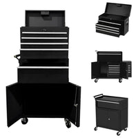 Garvee Rolling Tool Chest, 5-Drawers Metal Tool Chest Tool Box Organizer With Wheels, 2 In 1 Detachable Top Tool Cabinet, Sliding Drawers, Liners and Locking System for Warehouse, Garage, Workshop
