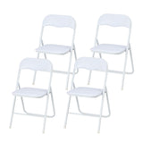 Garvee Folding Chairs with Padded Seats, for Desks Home Office Steel Guest Reception Party Poker Stackable Conference Chairs - Set of 4 - White (A)