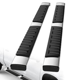 Garvee 6 Inch Running Boards Compatible with 2007-2018 Chevy Silverado/GMC Sierra 1500 Crew Cab,Stainless Steel Running Boards for 2007-2019 Silverado/Sierra 2500HD 3500HD Double Cab Side Step Nerf Bars - Silver
