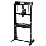 Garvee 12 Ton H-Frame Hydraulic Shop Press, Garage Floor Press with Adjustable Height (3.54" to 24.8"), Stamping Plates, Built-In Relief Valve for Bending, Straightening, Bearings, and U-Joints, Black - Black