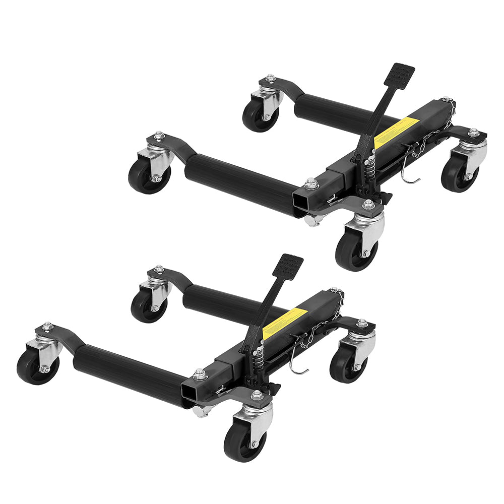 Garvee Car Dolly Jack Set of 2 Hydraulic Wheel Dolly Car Skate for Auto Repair Garage Moving Maintenance 1500 Lbs Black
