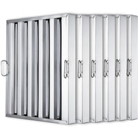 Garvee Hood Filter, 5 Grooves Commercial Kitchen Range Hood Filter, 430 Stainless Steel, For Grease Rated Commercial Kitchen Exhaust Hoods, 6-Pack - 19.5 x 19.5 Inch