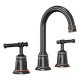 Garvee Classical 8 inch Bathroom Faucet, Bathroom faucets for Sink 3 Holes, Widespread Brushed Nickel Bathroom Faucet with Pop Up Drain and cUPC Lead-Free Hose (Oil Rubbed Bronze 1 Packs) - Oil Rubbed Bronze