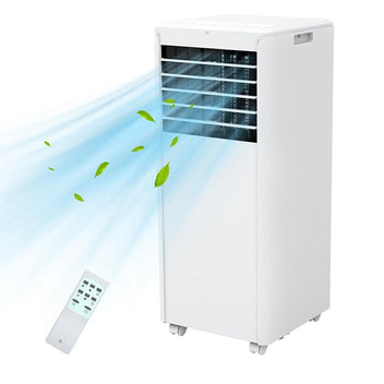 8000 BTU Portable AC, efficient cooling and dehumidifier for 250-350 sqft, sleek white design