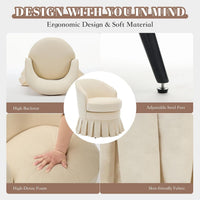 Garvee Mid-Century Modern Upholstered Banquet Dining Chair, Beige