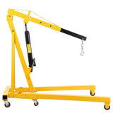 Garvee 2 Ton Engine Hoist Hydraulic Foldable Crane Mobile Cherry Picker for Garage Workshops Auto Repair Yellow - Yellow
