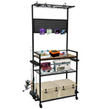 Garvee Fishing Rod Holders 3-Tier Rack for Garage, Holds 12 Rods, Iron & Wood, Black