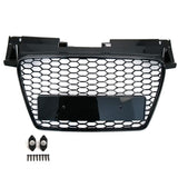 Garvee Central Grill Kit for Audi TT Sport 2006-2014 ABS Plastic Glossy Black Aggressive Look Direct Replacement Professional Install