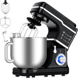 Garvee 7.5 QT Professional Electric Stand Mixer - 660W 10-Speed Kitchen Mixer with Stainless Steel Bowl, LED Light, and Dishwasher-Safe Accessories- Black - Black