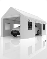 Garvee 10' X 20' Heavy Duty Portable Garage Carport Canopy for Versatile Use, White - White