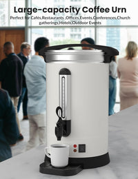 Garvee 100 Cups Coffee Urn,14L/3.8 Gallon Double Wall Commerical Coffee Maker for Buffet Catering Wedding Gathering,Large Capacity Hot Coffee Dispenser,Stainless Steel Hot Water Urn