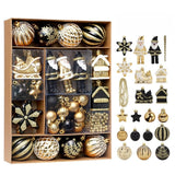 Garvee 50ct Christmas Ball Ornaments for Christmas Trees, Shatterproof Small Baubles Decorative Hanging Ornaments Set for Xmas Tree Holiday Party Decor Wreath Garland DIY Supplies, Black Gold - Black Gold