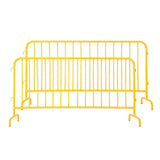 Garvee 2 Pack Interlocking Steel Barricade Heavy-Duty Metal Barricade With Removable Bridge Feet For Outdoor Event Crowd Control 6.5 Ft Rust-Proof