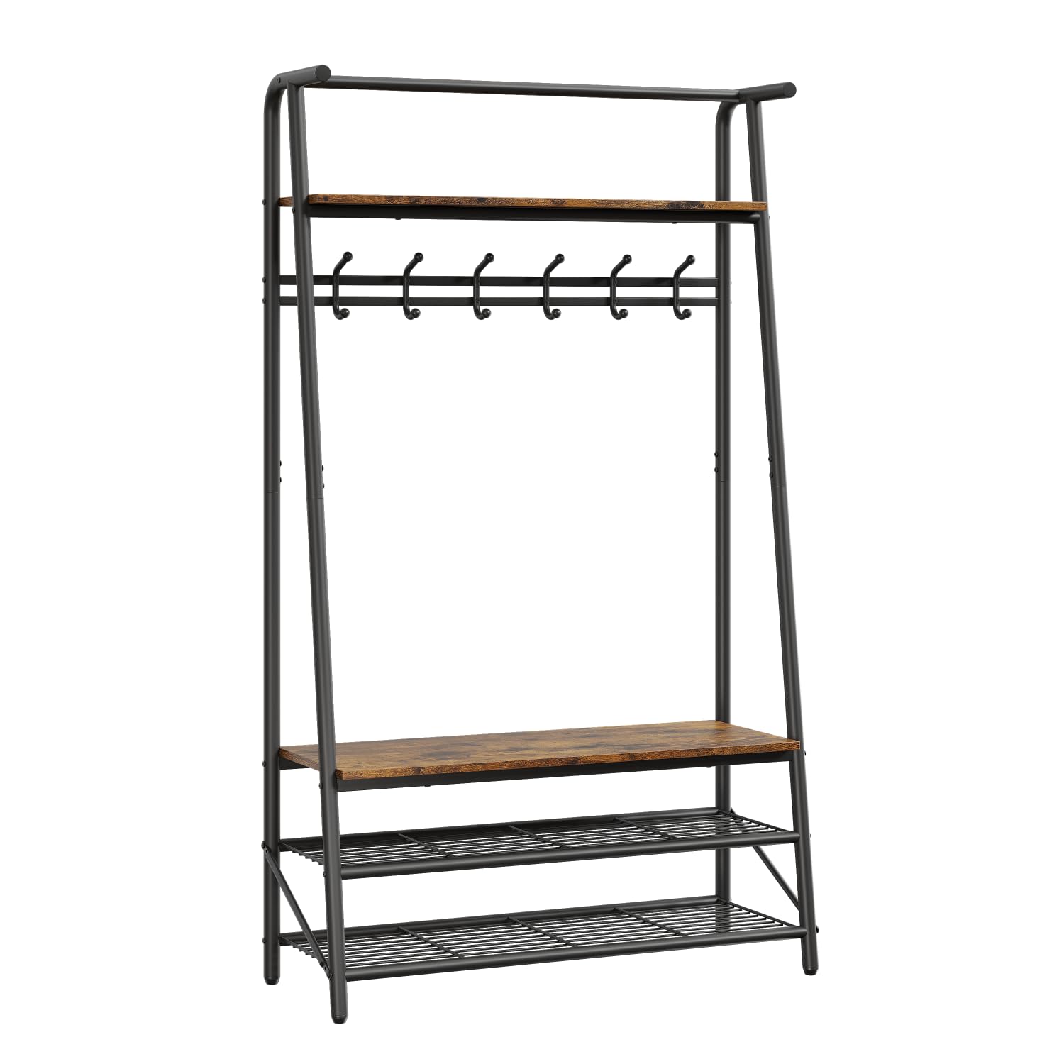 GARVEE 4-in-1 Hall Tree Coat Rack Shoe Bench